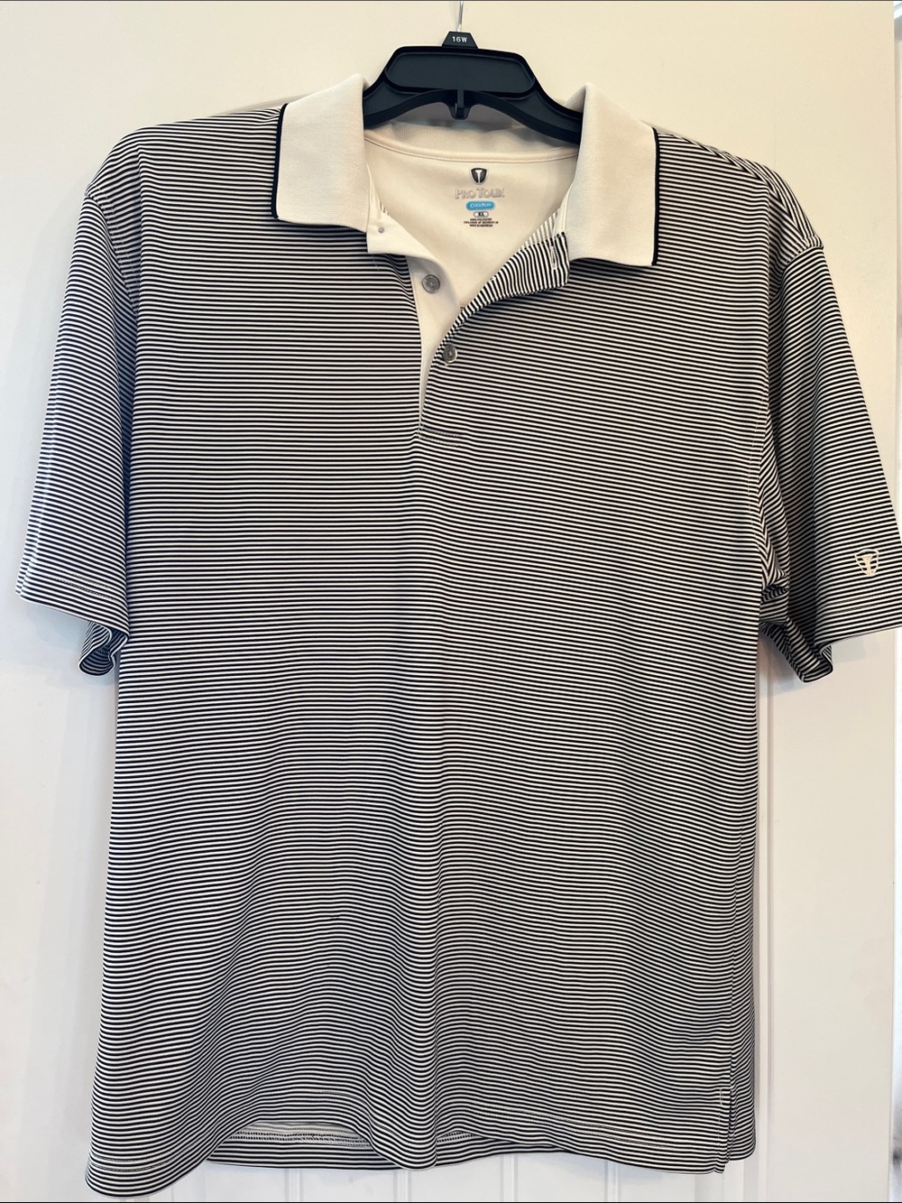 Pro Tour Men’s Black & White Micro-Stripe Golf Polo